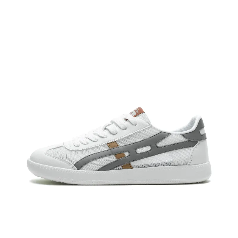 Mulinsen White Sneakers Abrasion Resistant, Breathable, Lightweight Low Top Casual Shoes Men's-6