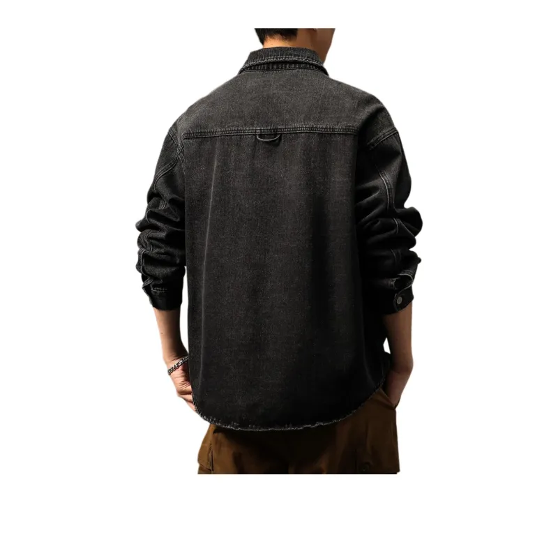 Devanro Denim Jacket Men's Black-3