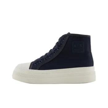 ARMANI EXCHANGEAE High Top Canvas Shoes Women's Dark Blue