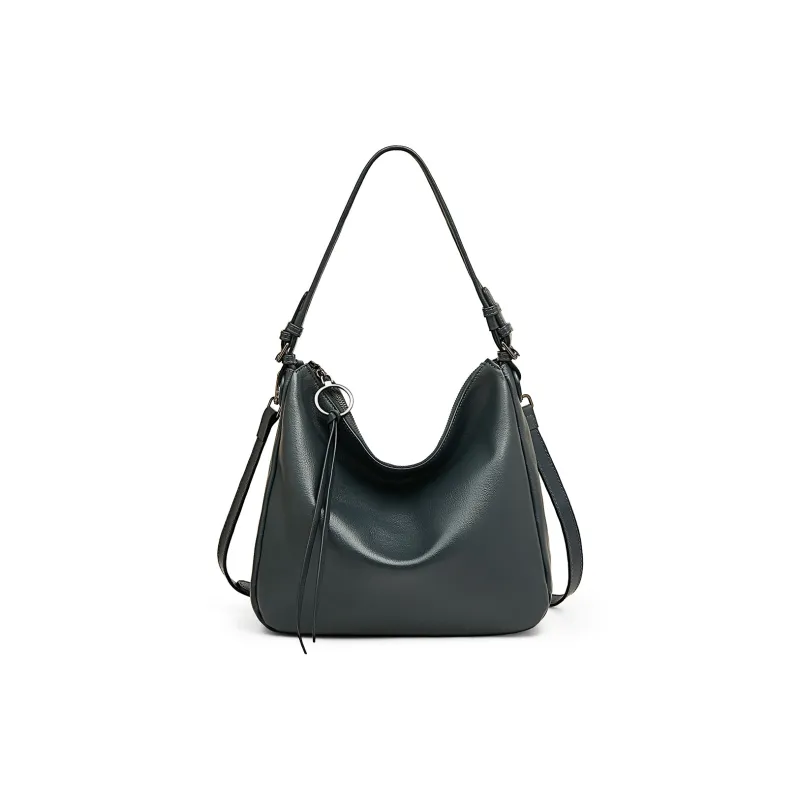 Old Man's Head Synthetic Leather Shoulder Bag Regular Women's Black/Gray Blue/Elephant Gray-2
