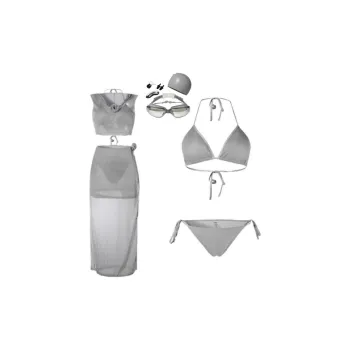 Yalu Preferred Swimming Sets Polyester Outdoor Women's Silver Gray
