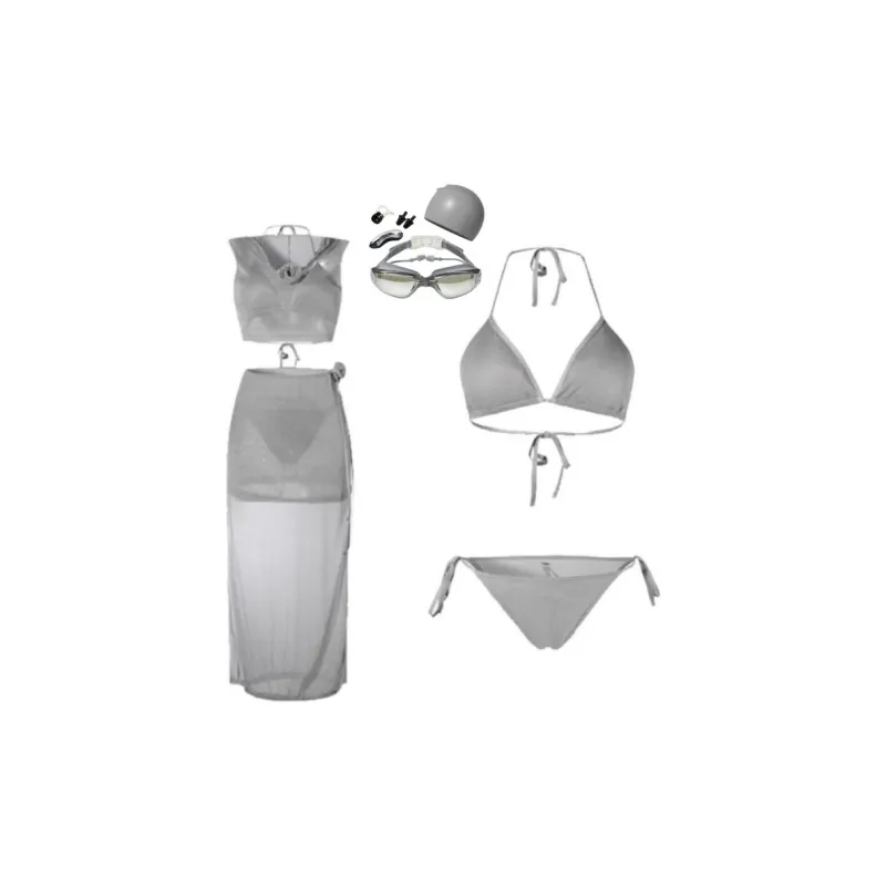 Yalu Preferred Swimming Sets Polyester Outdoor Women's Silver Gray-0