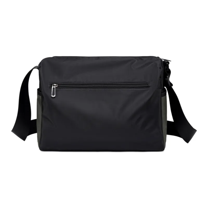 BJIAX Nylon 16-Inch Computer Crossbody Bag Large Size Men's Black Green Multicolor-1