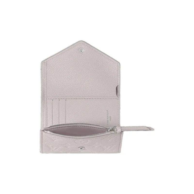 LOUIS VUITTON Victorine Cow Leather Wallet Women's Gray-3