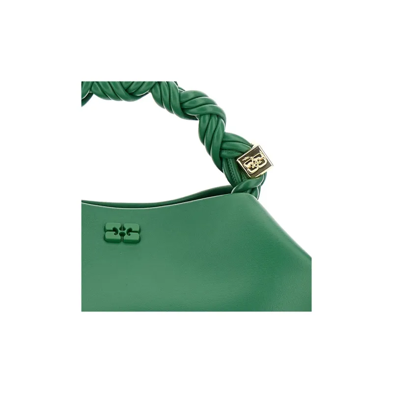 GANNI Recycled Leather One Shoulder Handbags Women's Green-2