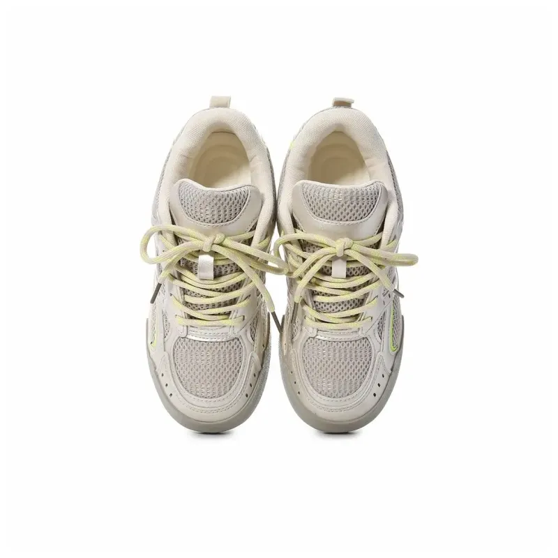 Circle Small Coverage Abrasion Resistant Lightweight Low Top Skateboard Shoes Women's Beige Blue-13