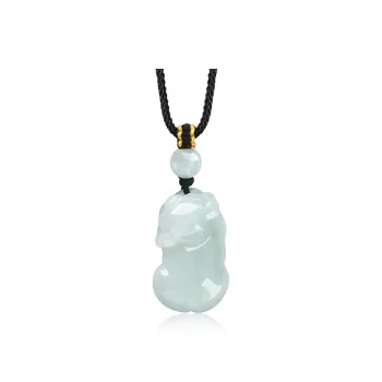 Lao Feng Xiang Bean Type Jadeite Necklaces Unisex