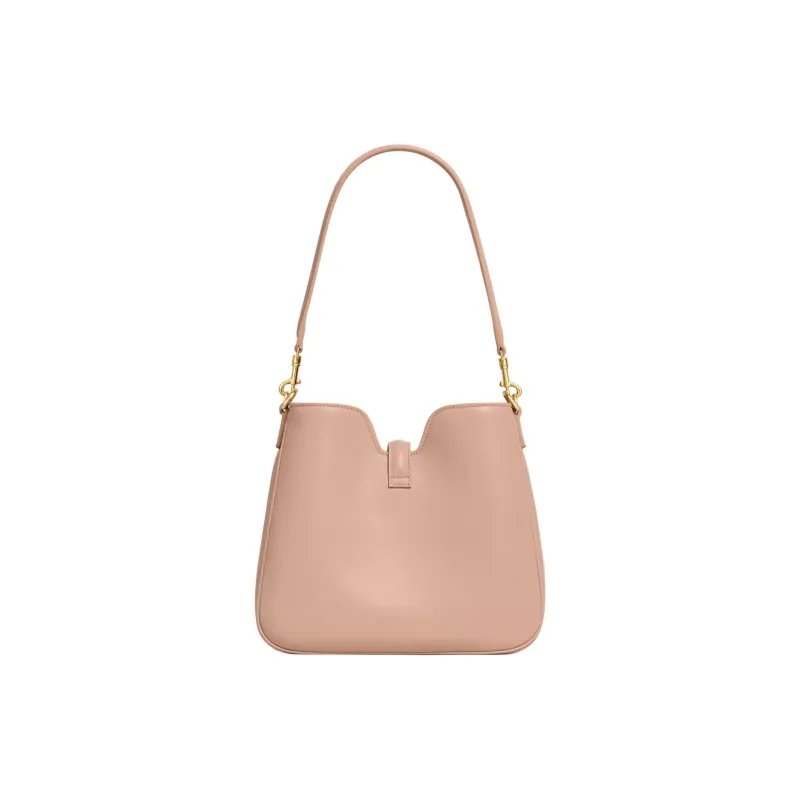 CELINE Smooth Calf Leather Shoulder Bag Small Size Women's Peach Pink-3