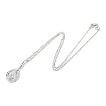 BVLGARI 2010s Pre owned 18kt White Gold Tondo Windmill Diamond Necklace