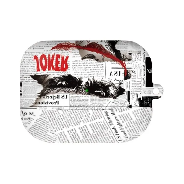 LANGOU Compatible With AirPods 1/2/3/4/Pro/Pro 2 PC Matte Newspaper Joker Headphone Cases-2