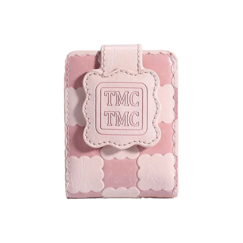 YUECHUMEI Lipstick Bag, Cute Pink, Portable Refillable Makeup Bag, Handheld With Mirror, Makeup Tool-0