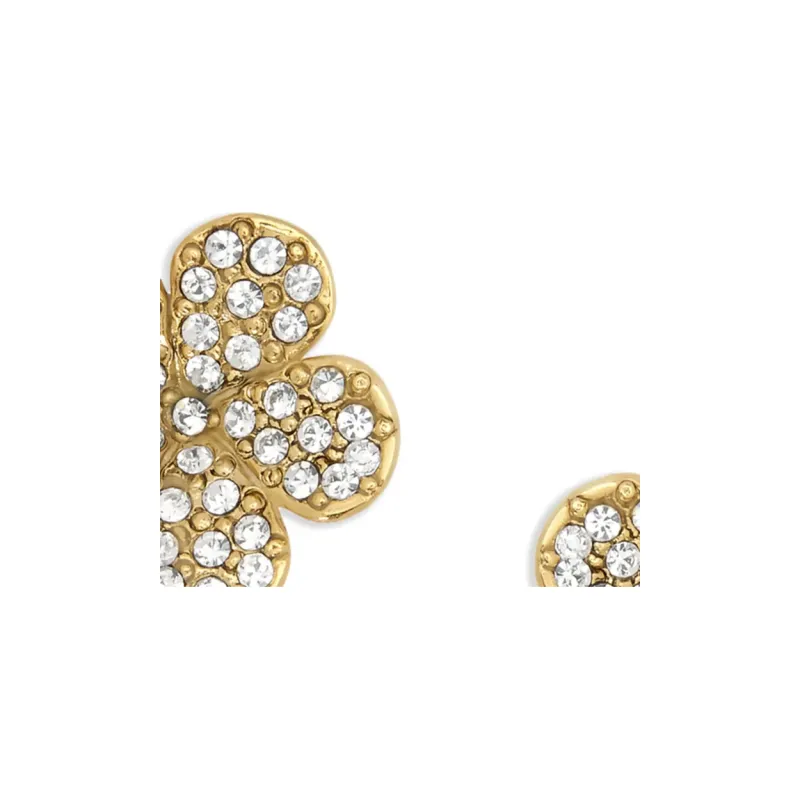 Oscar De La Renta Crystal Flower Stud Earrings-2