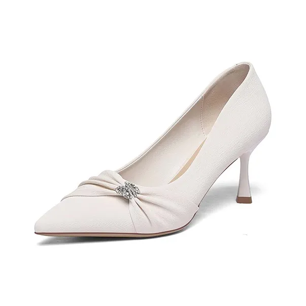 Golden Silk Rabbit High Heels Women's-7