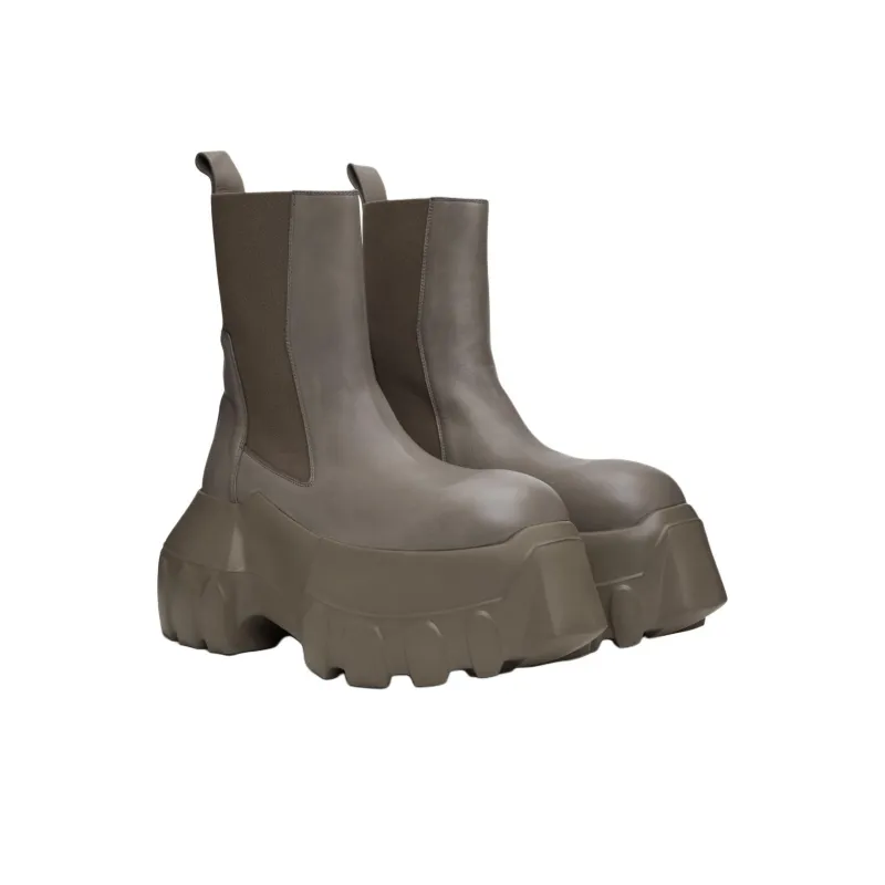RICK OWENS/RO Short Chelsea Boots Men's Green-2