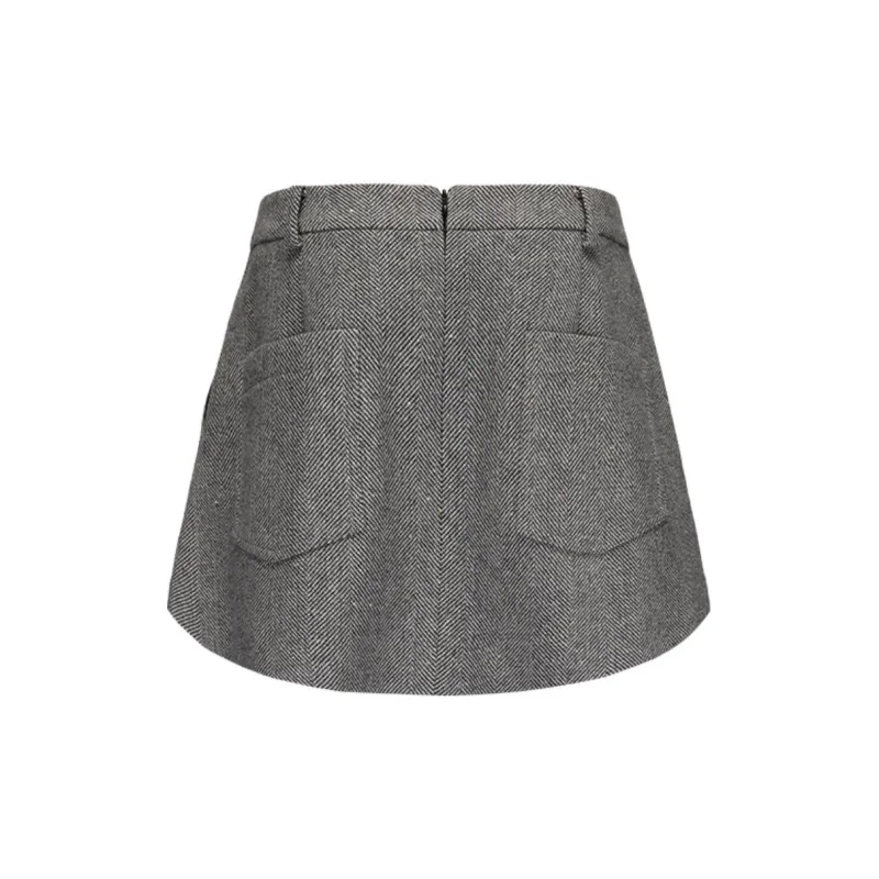 GIMING Casual Short Skirts Women's Gray-1
