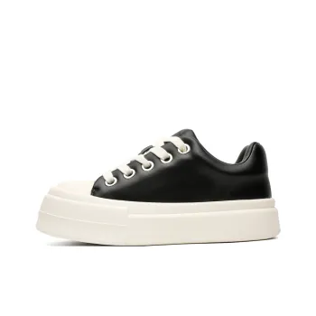 ESTEE GEEA Height Increasing Low Top Skateboard Shoes Unisex White Black