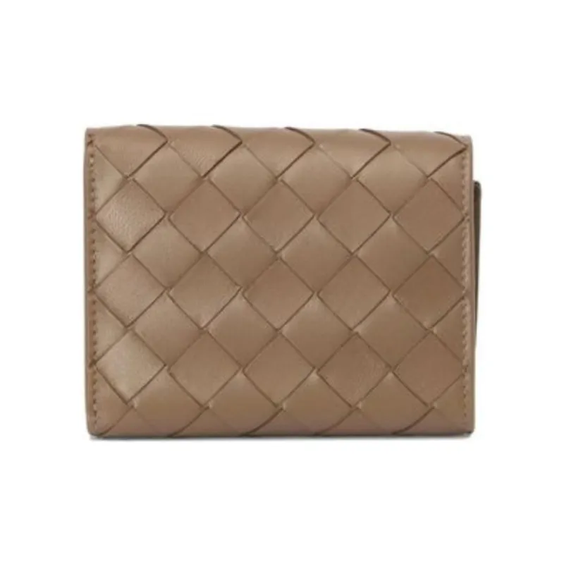 Bottega Veneta Intrecciato Lambskin Wallet Women's Brown-2