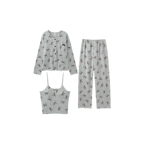 Sleeping Beauty Pajama Set Women's Light Gray