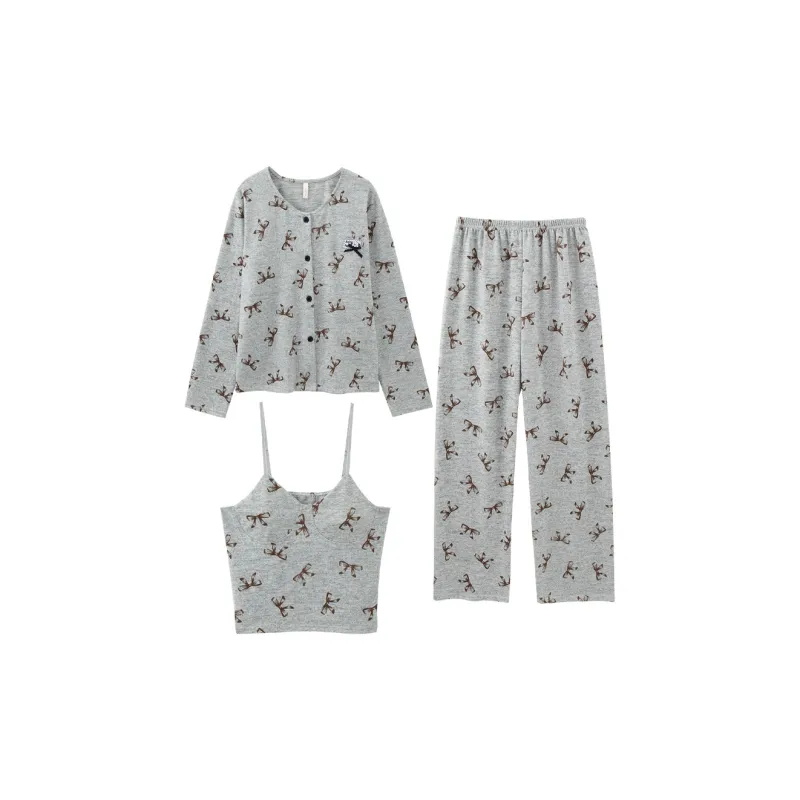 Sleeping Beauty Pajama Set Women's Light Gray-0