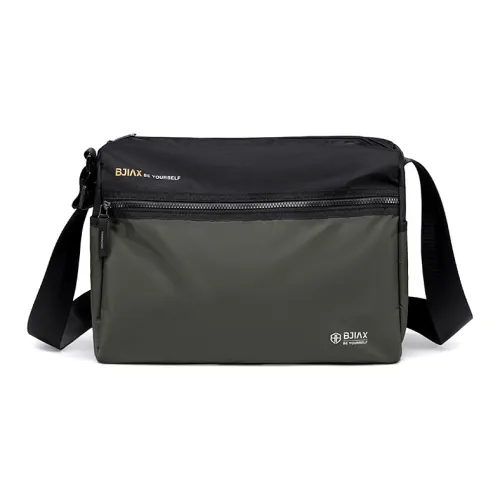 BJIAX Nylon 16 Inch Computer Crossbody Bag Large Size Men
s Black Green Multicolor