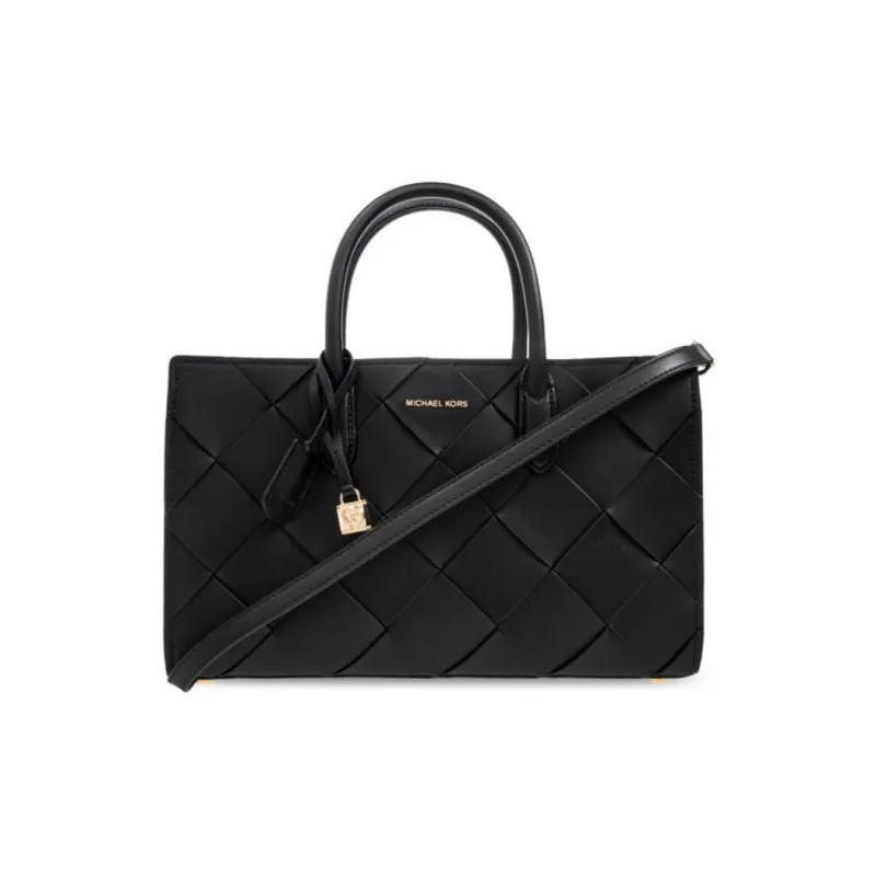 MICHAEL KORS Scarlett Leather One Shoulder Handbags Medium Size Women's Black-0