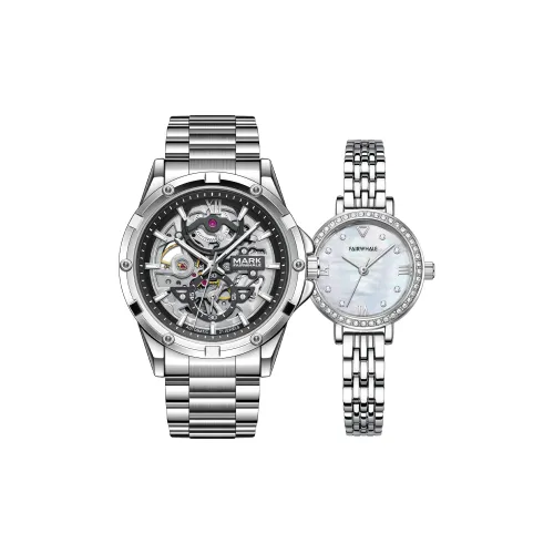 FAIRWHALE Automatic Mechanical Movement Metal Strap Watch Unisex Black Dial