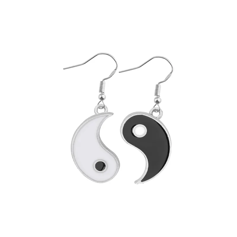 QIANFANGDAHUANGYE Oil Drip Earrings Unisex-0