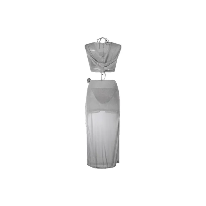 Yalu Preferred Swimming Sets Polyester Outdoor Women's Silver Gray-2