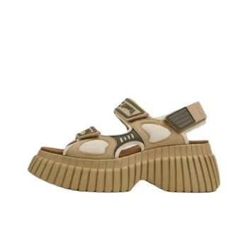 CAMPER Pix BCN Strap Sandals 6.6cm Women's Brown Green