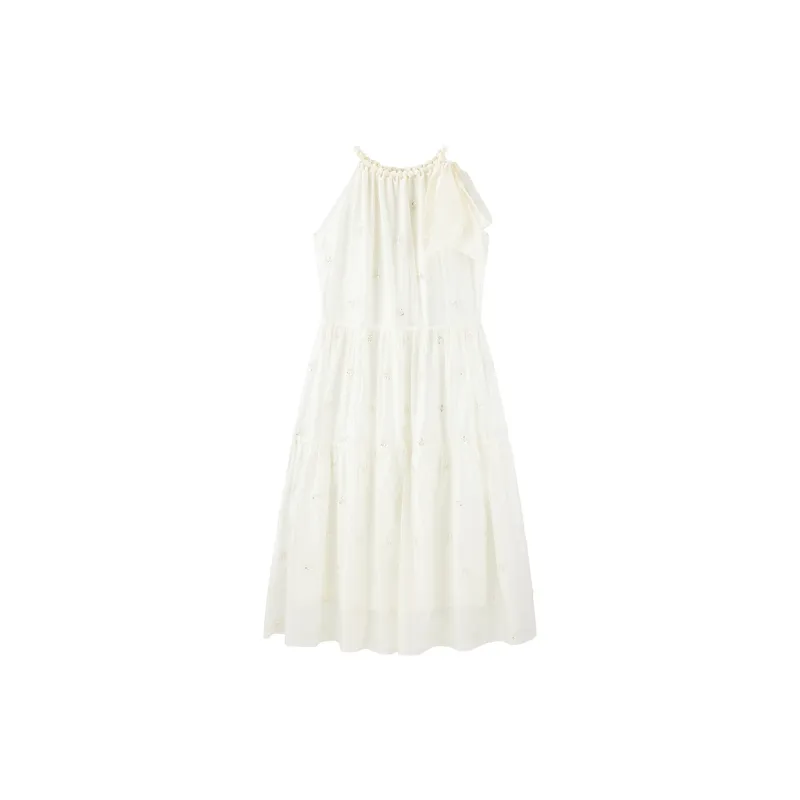 LEDIN Sleeveless Dress Women's Cream Beige-1
