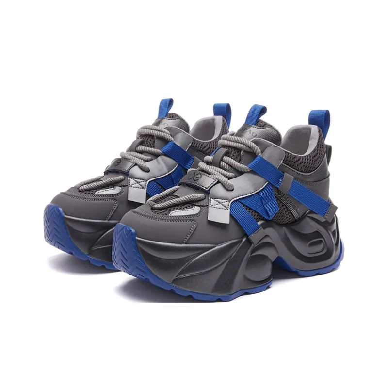 Kuding Wear-Resistant Breathable Height Increasing Low-Top Chunky Sneakers Women's-7