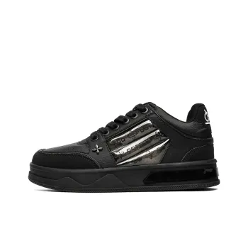 ESTEE GEEA Coverage Anti Slip And Wear Resistant Lightweight Height Increasing Low Top Skateboard Shoes Unisex Black