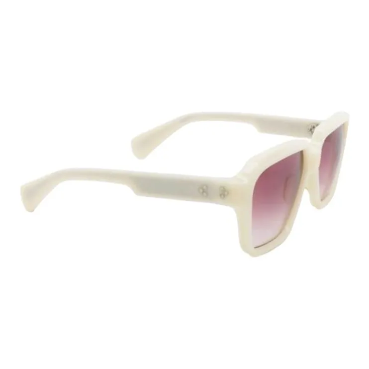 JACQUES MARIE MAGE Plastic Metal Square Sunglasses Unisex White-2