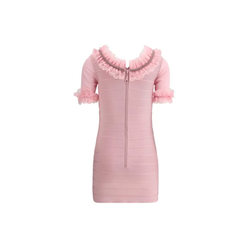 Self portrait Ruffle Knit Mini Dress-1