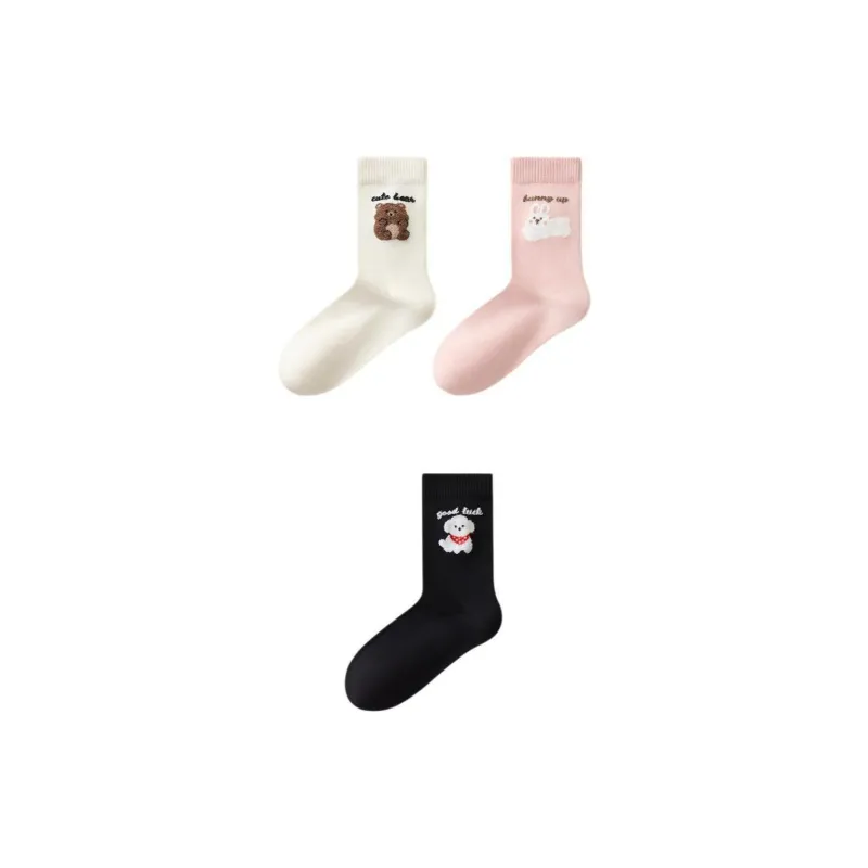 Temooues Mid Calf Socks Women's Combo Set-11