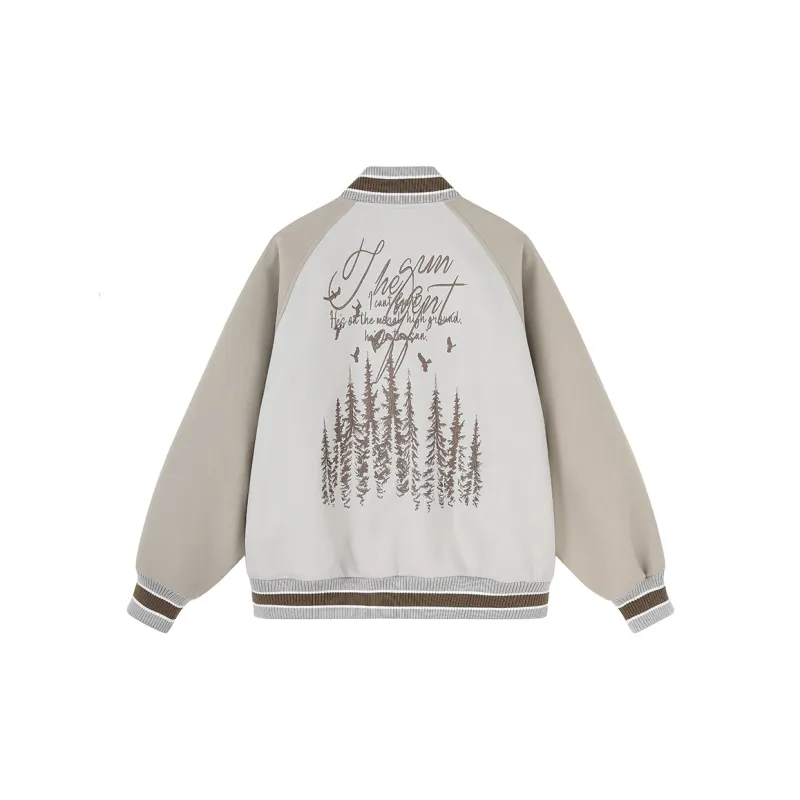 MATCHA STORY College Series Baseball Jacket Unisex-3