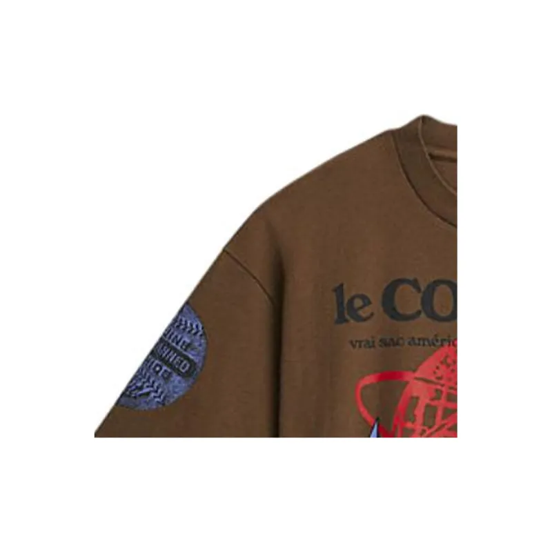 COACH Letter Logo Print Crew Neck Short Sleeved T Shirt T Shirt Men's Umber-4