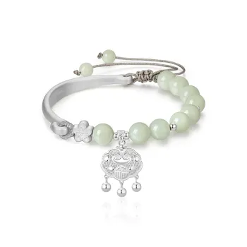 Central Fashion Bangles Pale Greenish White Jade Women's