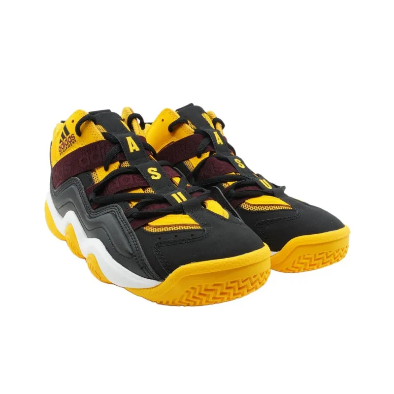 Adidas Anti-Slip Wear-Resistant High-Top Vintage Basketball Shoes Men's Black Yellow-2