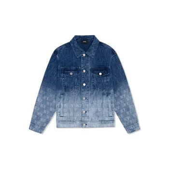 MLB New York Yankees Old Flower SS25 Denim Jacket Unisex Dark Marine Blue