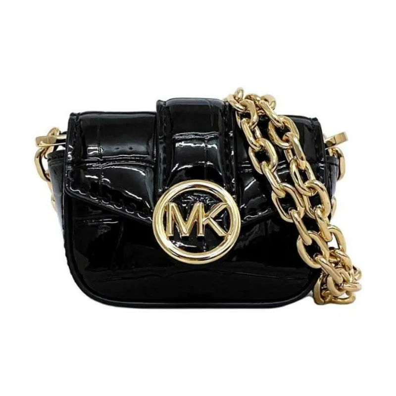 MICHAEL KORS Carmen Artificial Leather Earphone Case Crossbody Bag Extra Small Women's Black-1