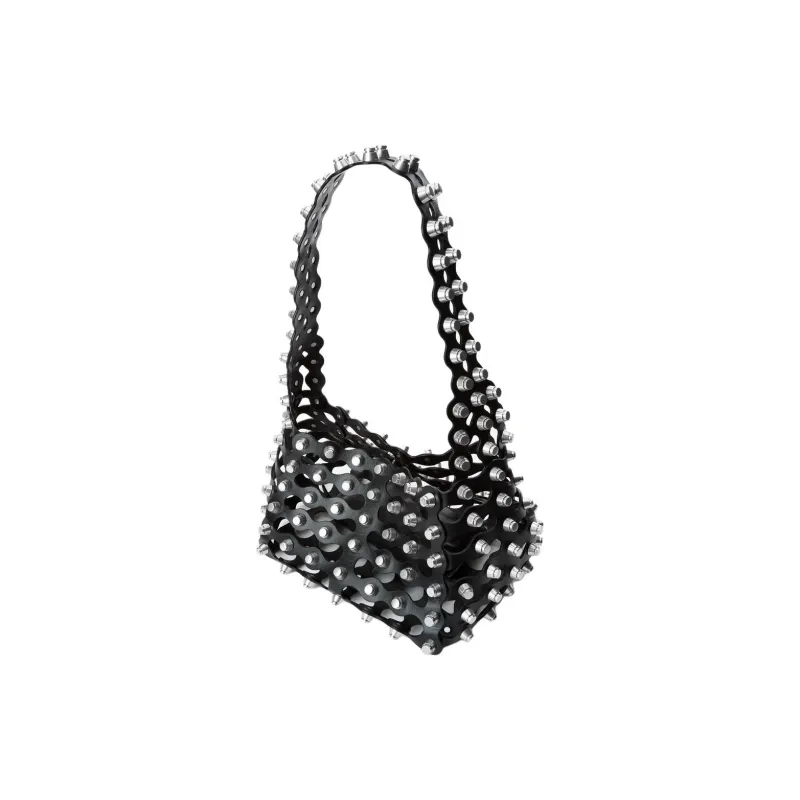 Alexander Wang Cow Leather Hobo Bag Shoulder Bag Medium Size Women's Black-2