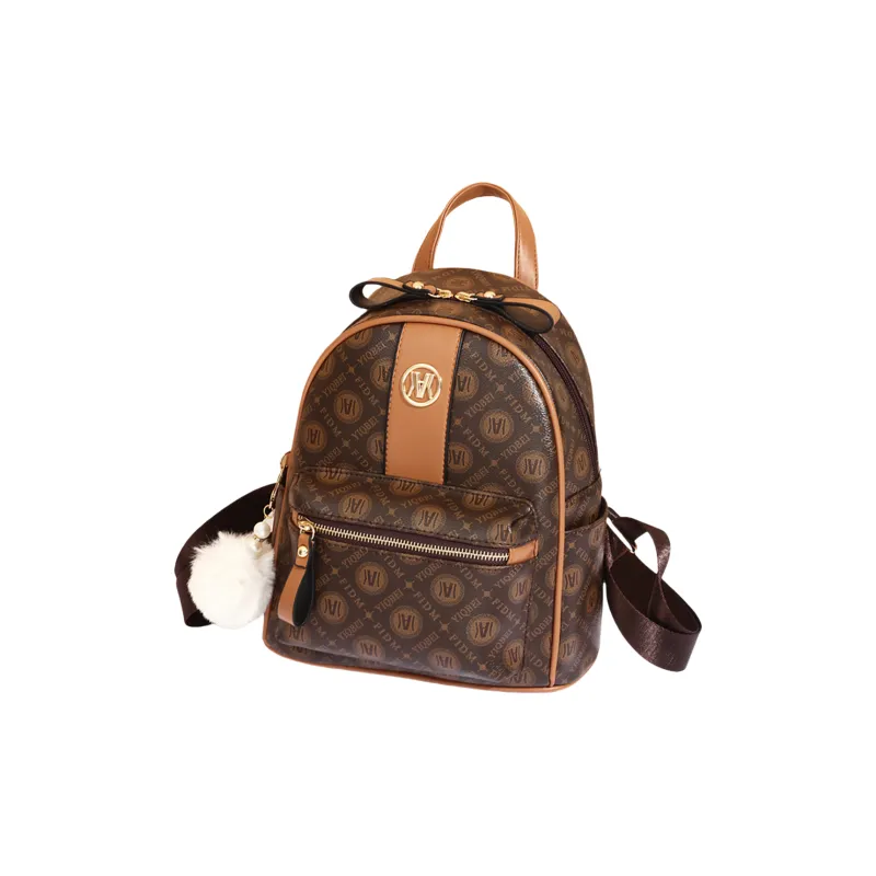 Weymond Soft Leather Travel Backpack Textured Korean Style Backpack Women's Khaki/Coffee/Earth Yellow-9