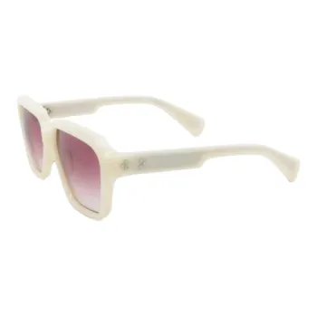 JACQUES MARIE MAGE Plastic Metal Square Sunglasses Unisex White