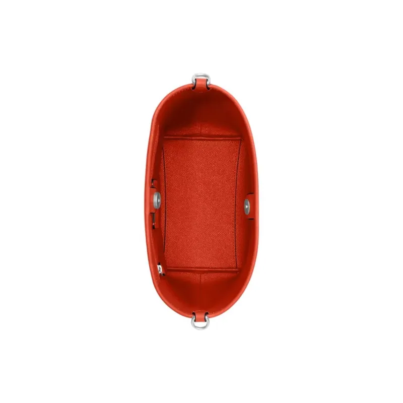 COACH City Double-Sided Leather Bucket Bag Portable Crossbody Bag Shoulder Bag Small Size Women's Dark Orange Color-2