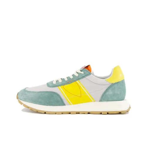 PHILIPPE MODEL Heren Tour Low Top Casual Shoes Men's Gray Green Yellow