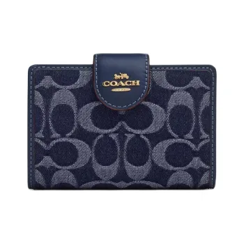 COACH Denim Wallet Medium Size Women's Blue
