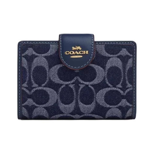COACH Denim Wallet Medium Size Women's Blue
