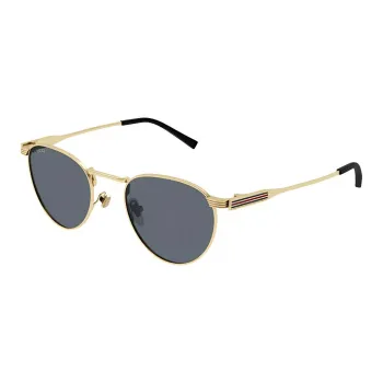 GUCCI Metal Round Sunglasses Men's Gold