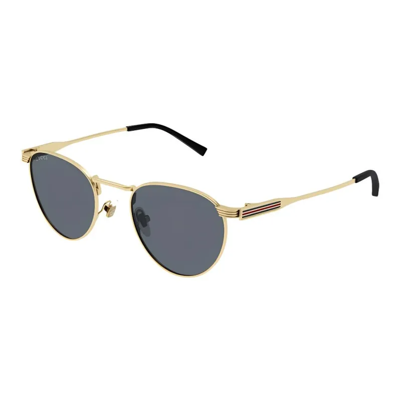 GUCCI Metal Round Sunglasses Men's Gold-0